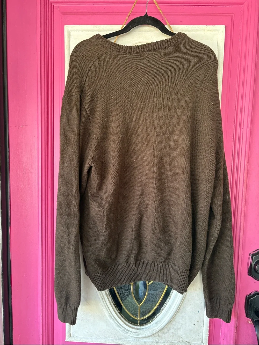 Chaps Men's V-Neck Sweater in Chocolate Brown